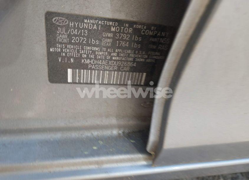 Photo 9 of 2013 Hyundai Elantra GLS (VIN KMHDH4AEXDU926864)