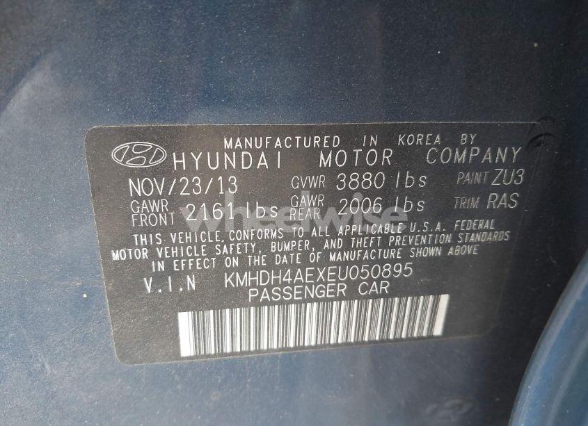 Photo 9 of 2014 Hyundai Elantra SE (VIN KMHDH4AEXEU050895)
