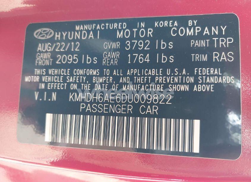 Photo 9 of 2013 Hyundai Elantra GS (VIN KMHDH6AE6DU009822)