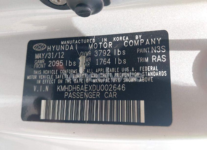 Photo 9 of 2013 Hyundai Elantra GS (VIN KMHDH6AEXDU002646)