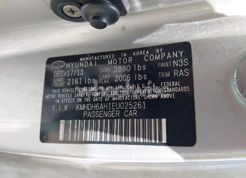 Photo 9 of 2014 Hyundai Elantra (VIN KMHDH6AH1EU025261)