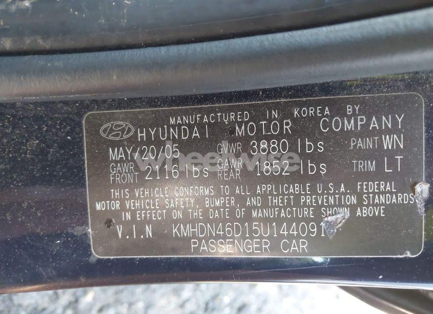 Photo 9 of 2005 Hyundai Elantra GLS/GT (VIN KMHDN46D15U144091)