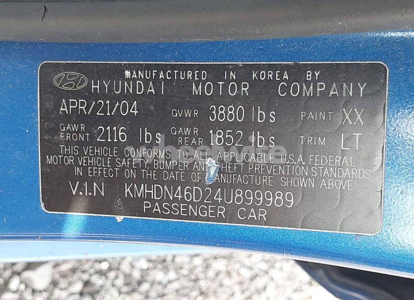 Photo 9 of 2004 Hyundai Elantra GLS/GT (VIN KMHDN46D24U899989)