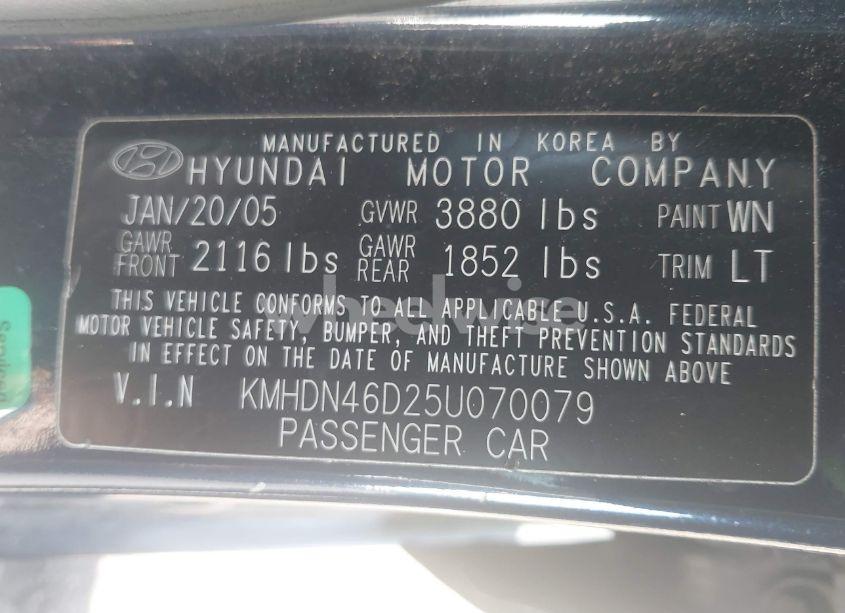 Photo 9 of 2005 Hyundai Elantra GLS/GT (VIN KMHDN46D25U070079)