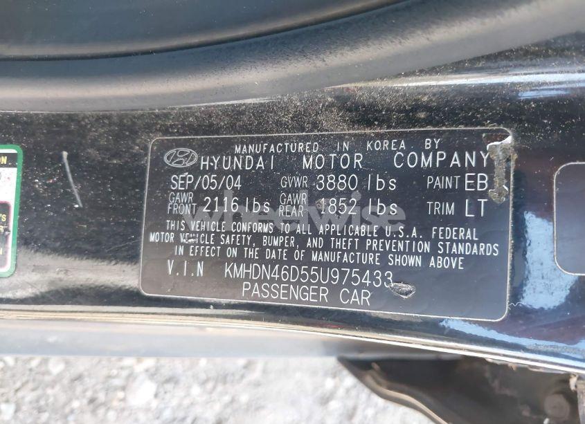 Photo 9 of 2005 Hyundai Elantra GLS/GT (VIN KMHDN46D55U975433)