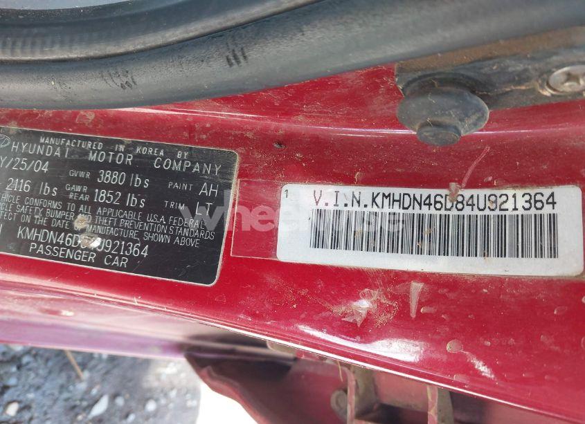 Photo 9 of 2004 Hyundai Elantra GLS/GT (VIN KMHDN46D84U921364)