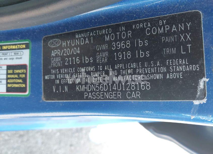 Photo 9 of 2004 Hyundai Elantra GT (VIN KMHDN56D14U128168)