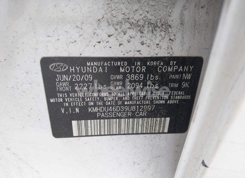 Photo 9 of 2009 Hyundai Elantra GLS (VIN KMHDU46D39U812997)