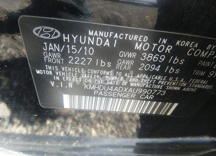Photo 9 of 2010 Hyundai Elantra GLS (VIN KMHDU4ADXAU990773)