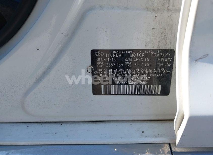 Photo 9 of 2016 Hyundai Sonata HYBRID SE (VIN KMHE24L12GA015157)