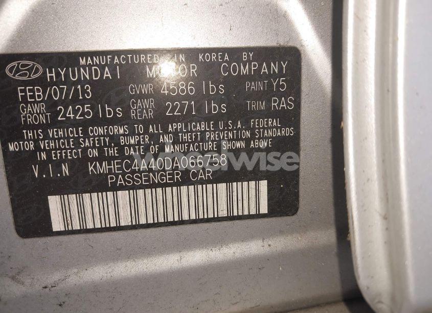 Photo 9 of 2013 Hyundai Sonata HYBRID LIMITED (VIN KMHEC4A40DA066758)