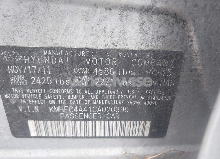 Photo 9 of 2012 Hyundai Sonata HYBRID (VIN KMHEC4A41CA020399)