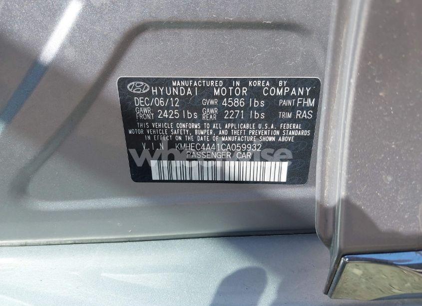 Photo 9 of 2012 Hyundai Sonata HYBRID (VIN KMHEC4A41CA059932)
