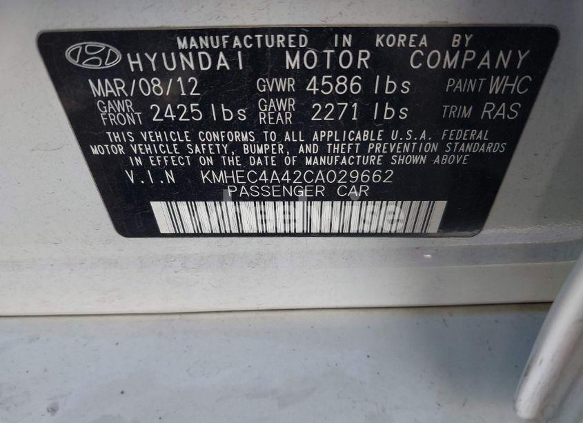 Photo 9 of 2012 Hyundai Sonata HYBRID (VIN KMHEC4A42CA029662)