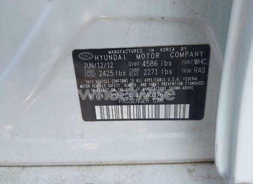 Photo 9 of 2012 Hyundai Sonata HYBRID (VIN KMHEC4A42CA037678)