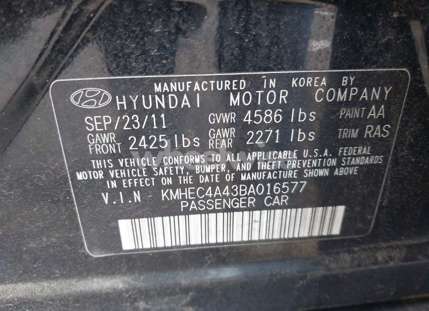 Photo 9 of 2011 Hyundai Sonata HYBRID (VIN KMHEC4A43BA016577)