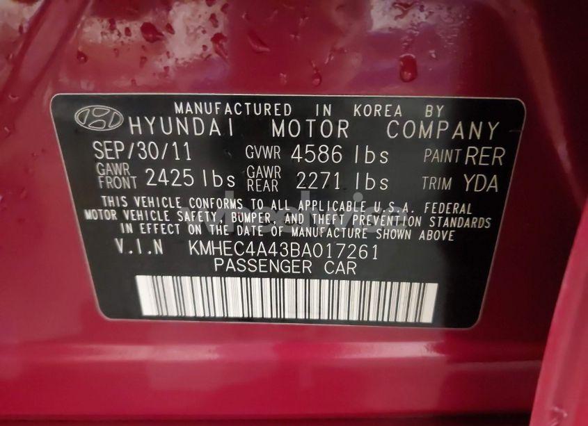 Photo 9 of 2011 Hyundai Sonata HYBRID (VIN KMHEC4A43BA017261)