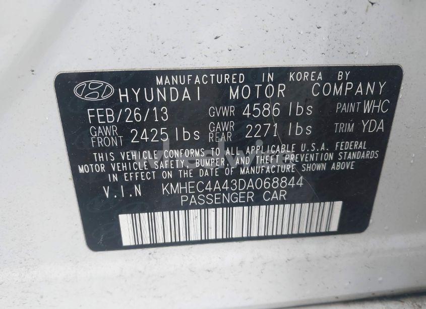 Photo 9 of 2013 Hyundai Sonata HYBRID LIMITED (VIN KMHEC4A43DA068844)
