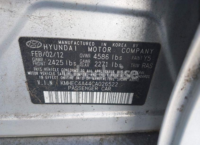 Photo 9 of 2012 Hyundai Sonata HYBRID (VIN KMHEC4A44CA026522)