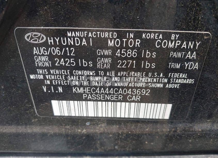 Photo 9 of 2012 Hyundai Sonata HYBRID (VIN KMHEC4A44CA043692)