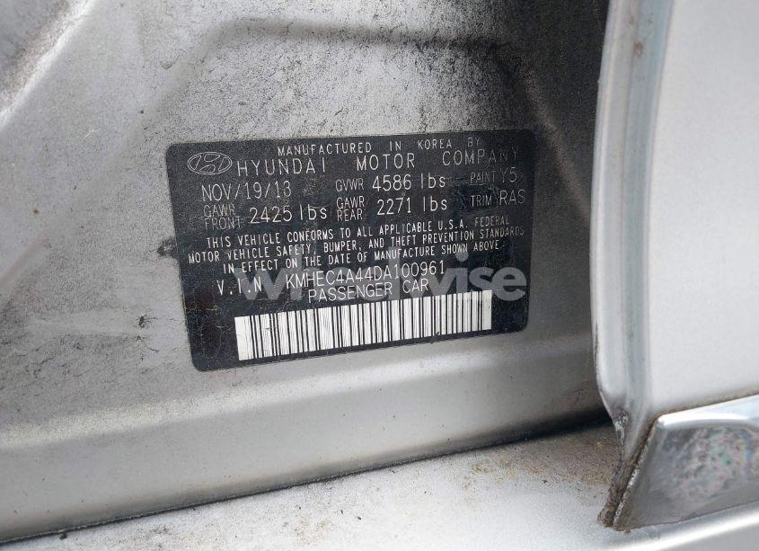 Photo 9 of 2013 Hyundai Sonata HYBRID LIMITED (VIN KMHEC4A44DA100961)