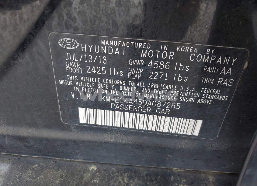 Photo 9 of 2013 Hyundai Sonata HYBRID (VIN KMHEC4A45DA087265)