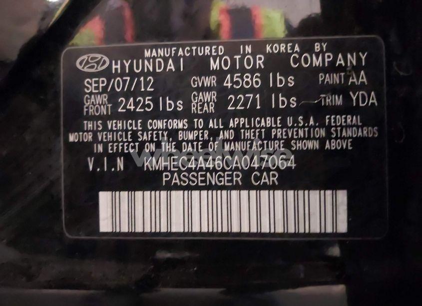 Photo 9 of 2012 Hyundai Sonata HYBRID (VIN KMHEC4A46CA047064)