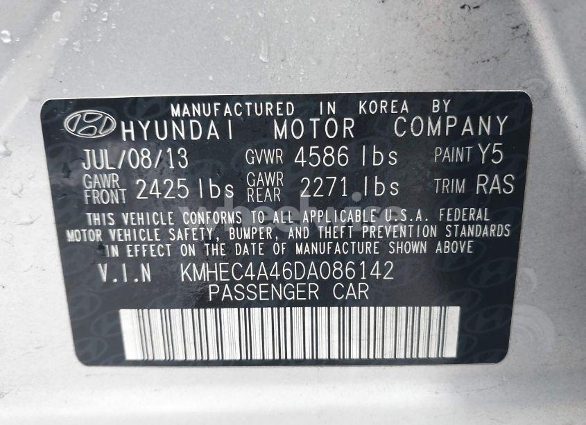 Photo 9 of 2013 Hyundai Sonata HYBRID LIMITED (VIN KMHEC4A46DA086142)