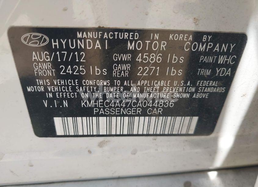 Photo 9 of 2012 Hyundai Sonata HYBRID (VIN KMHEC4A47CA044836)