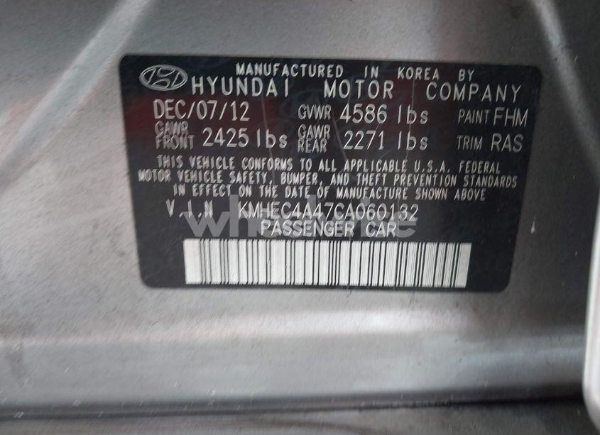 Photo 9 of 2012 Hyundai Sonata HYBRID (VIN KMHEC4A47CA060132)