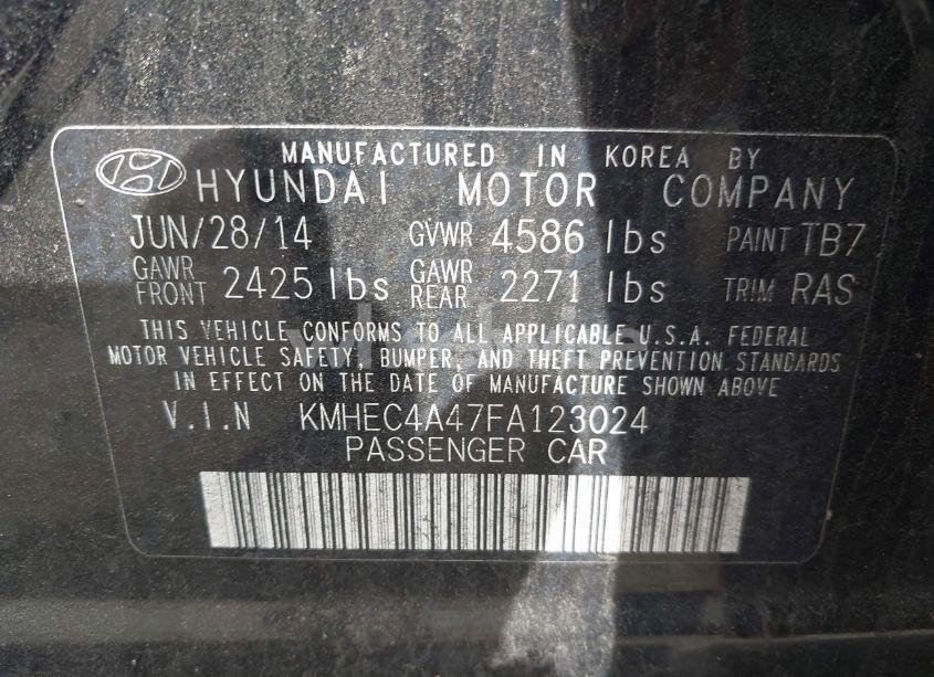 Photo 9 of 2015 Hyundai Sonata HYBRID (VIN KMHEC4A47FA123024)