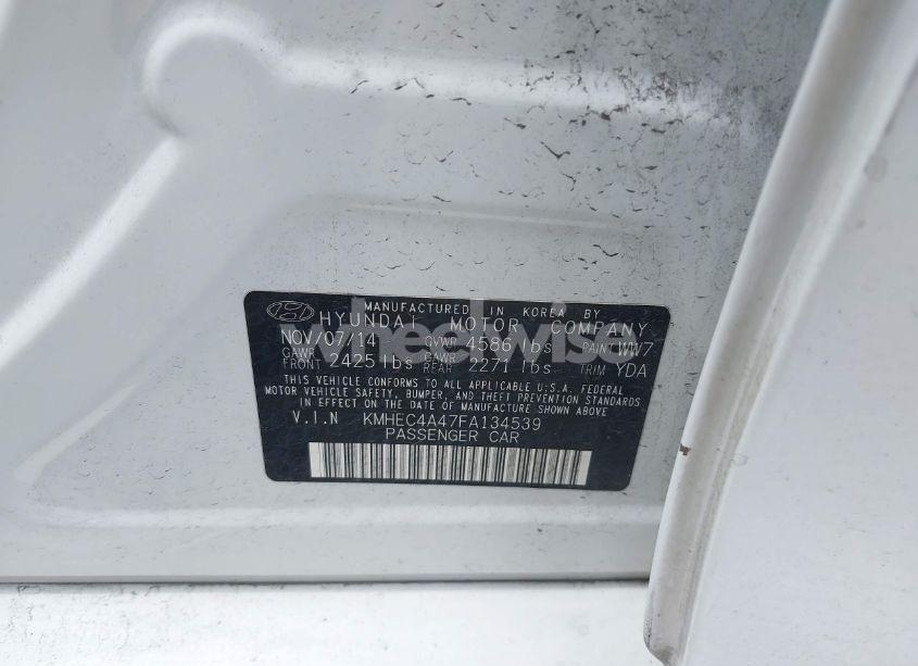 Photo 9 of 2015 Hyundai Sonata HYBRID (VIN KMHEC4A47FA134539)