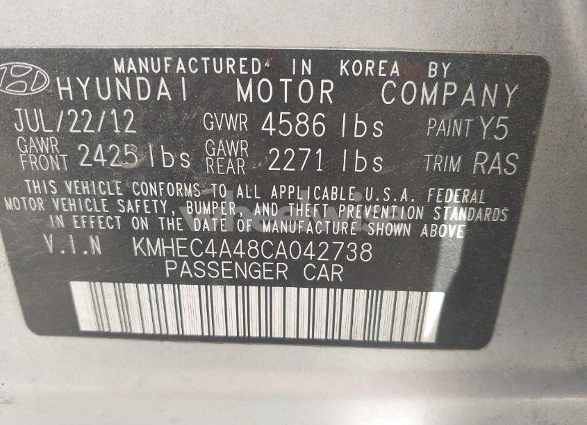 Photo 9 of 2012 Hyundai Sonata HYBRID (VIN KMHEC4A48CA042738)