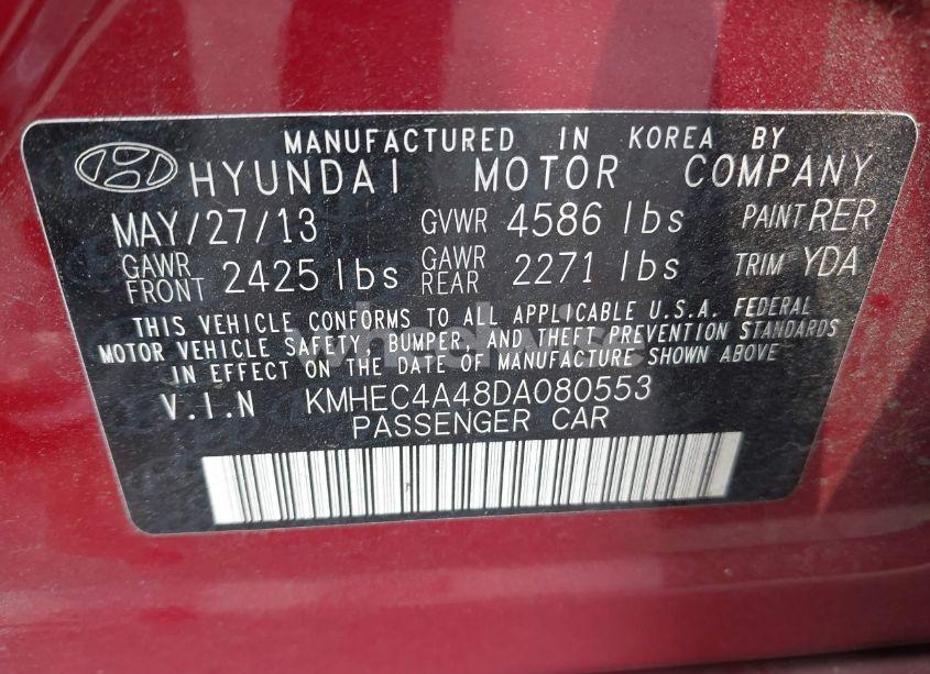 Photo 9 of 2013 Hyundai Sonata HYBRID LIMITED (VIN KMHEC4A48DA080553)