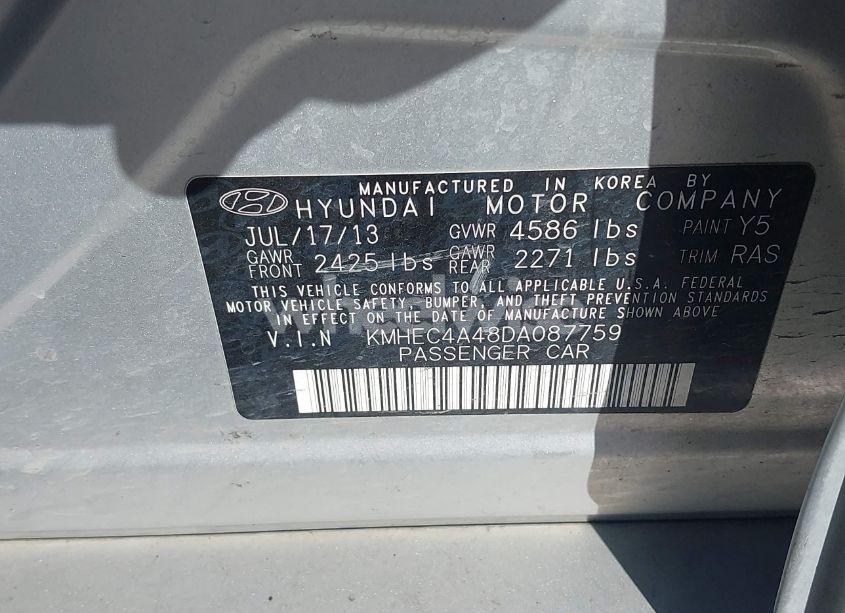 Photo 9 of 2013 Hyundai Sonata HYBRID (VIN KMHEC4A48DA087759)