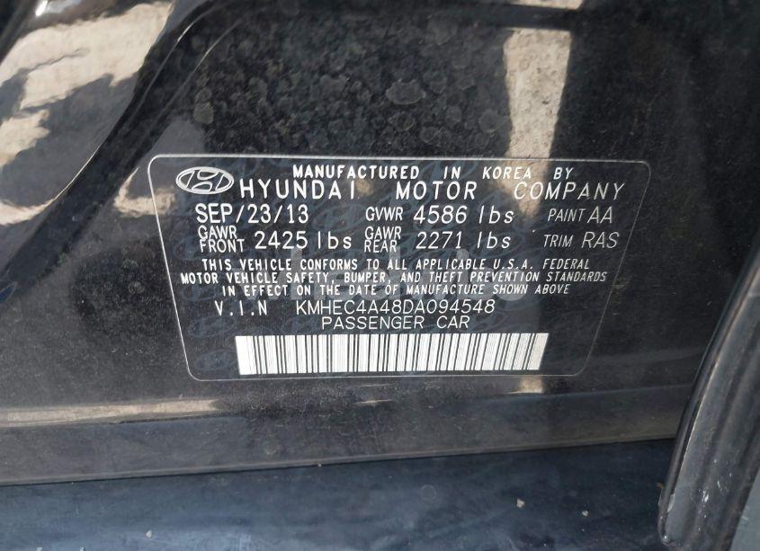 Photo 9 of 2013 Hyundai Sonata HYBRID LIMITED (VIN KMHEC4A48DA094548)