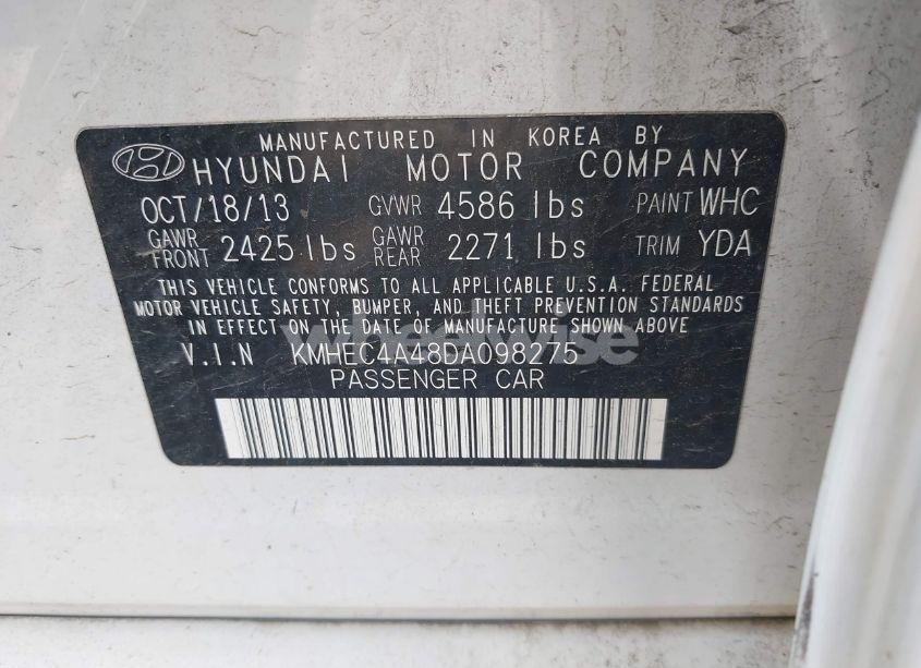 Photo 9 of 2013 Hyundai Sonata HYBRID (VIN KMHEC4A48DA098275)
