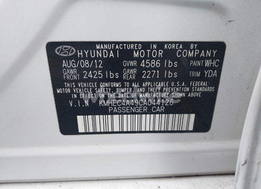 Photo 9 of 2012 Hyundai Sonata HYBRID (VIN KMHEC4A49CA044126)
