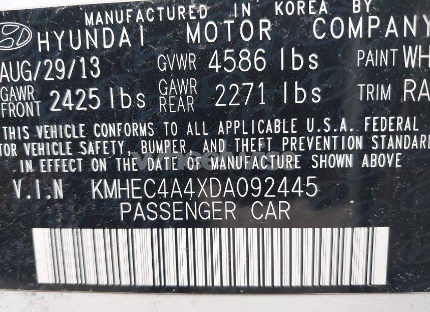 Photo 9 of 2013 Hyundai Sonata HYBRID LIMITED (VIN KMHEC4A4XDA092445)