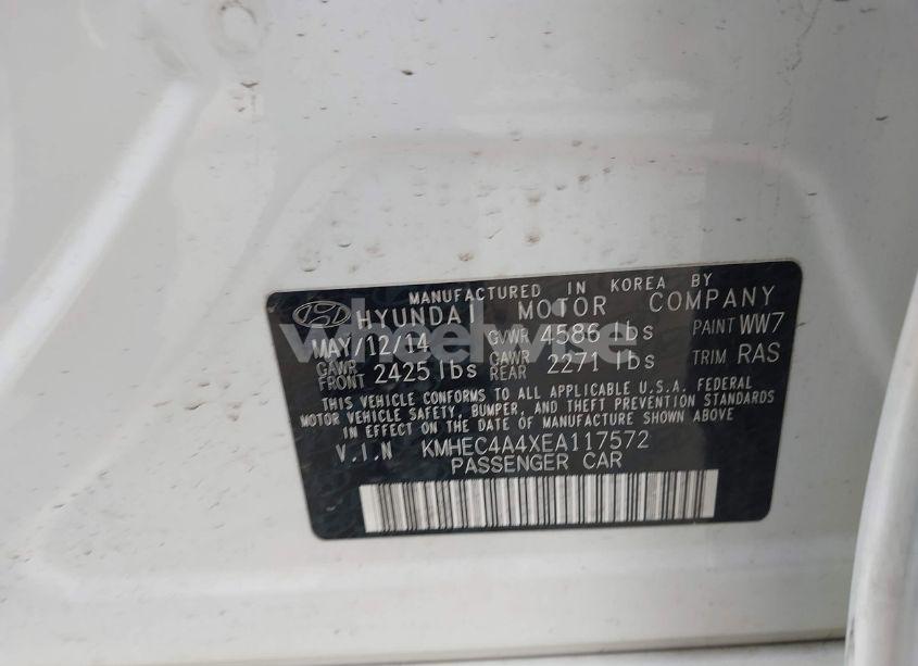 Photo 9 of 2014 Hyundai Sonata HYBRID (VIN KMHEC4A4XEA117572)