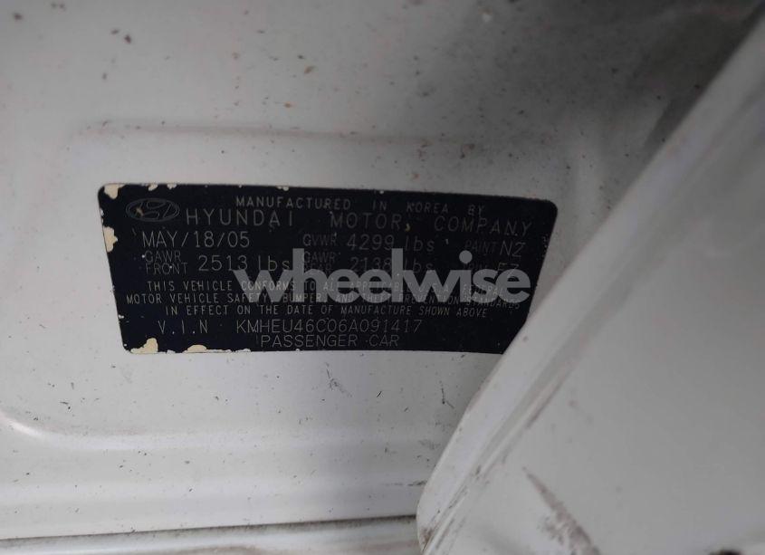 Photo 9 of 2006 Hyundai Sonata GLS (VIN KMHEU46C06A091417)