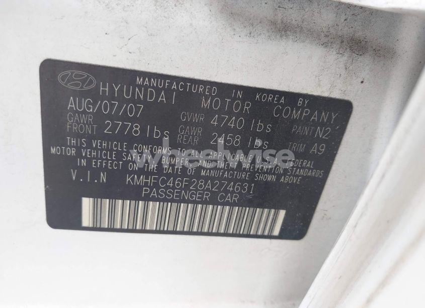 Photo 9 of 2008 Hyundai Azera LIMITED (VIN KMHFC46F28A274631)