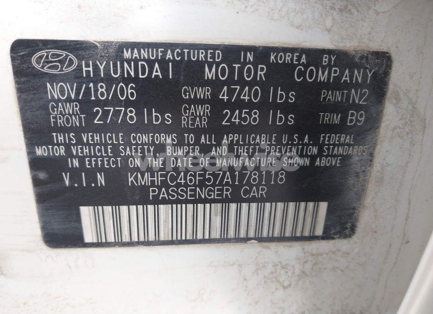 Photo 9 of 2007 Hyundai Azera LIMITED/SE (VIN KMHFC46F57A178118)