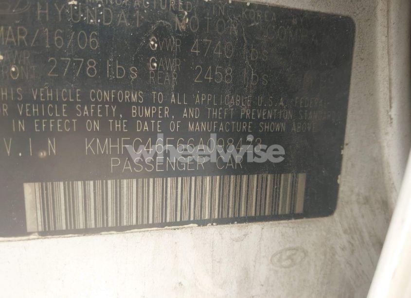 Photo 9 of 2006 Hyundai Azera LIMITED/SE (VIN KMHFC46F66A098423)