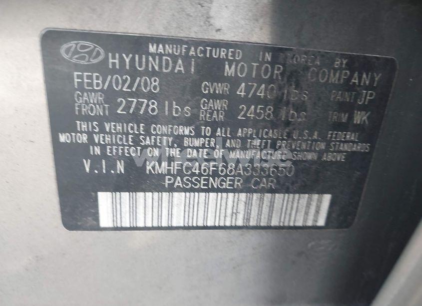 Photo 9 of 2008 Hyundai Azera LIMITED (VIN KMHFC46F68A333650)