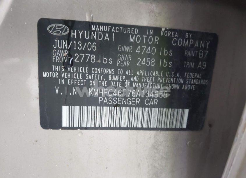 Photo 9 of 2006 Hyundai Azera LIMITED/SE (VIN KMHFC46F76A134958)