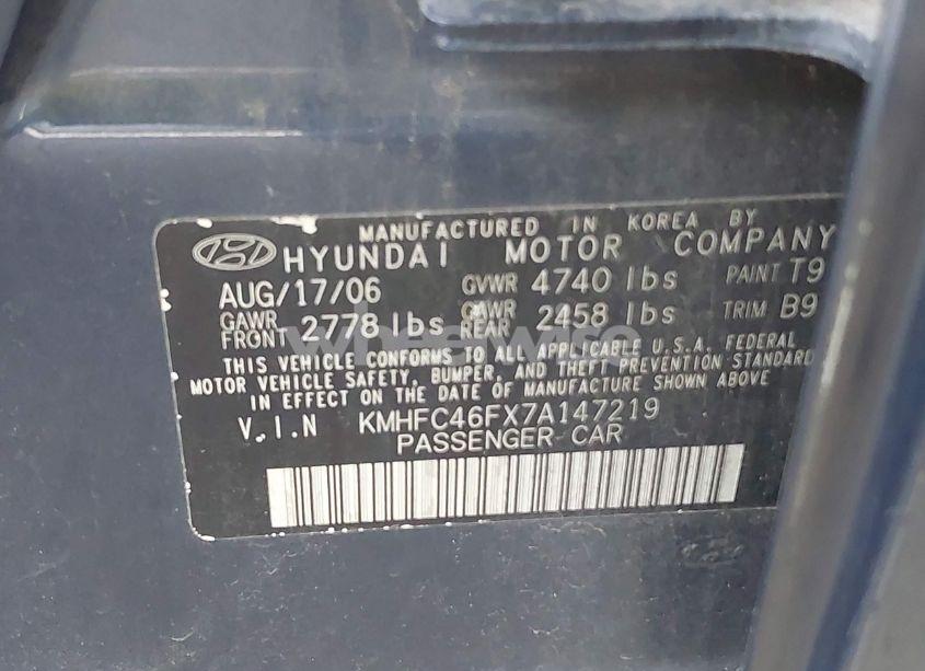 Photo 9 of 2007 Hyundai Azera LIMITED/SE (VIN KMHFC46FX7A147219)