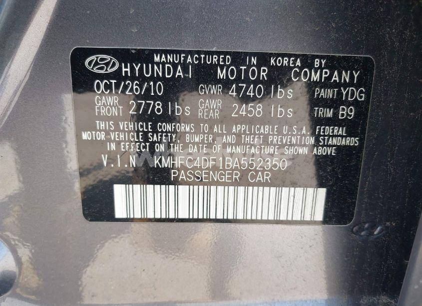 Photo 9 of 2011 Hyundai Azera LIMITED (VIN KMHFC4DF1BA552350)