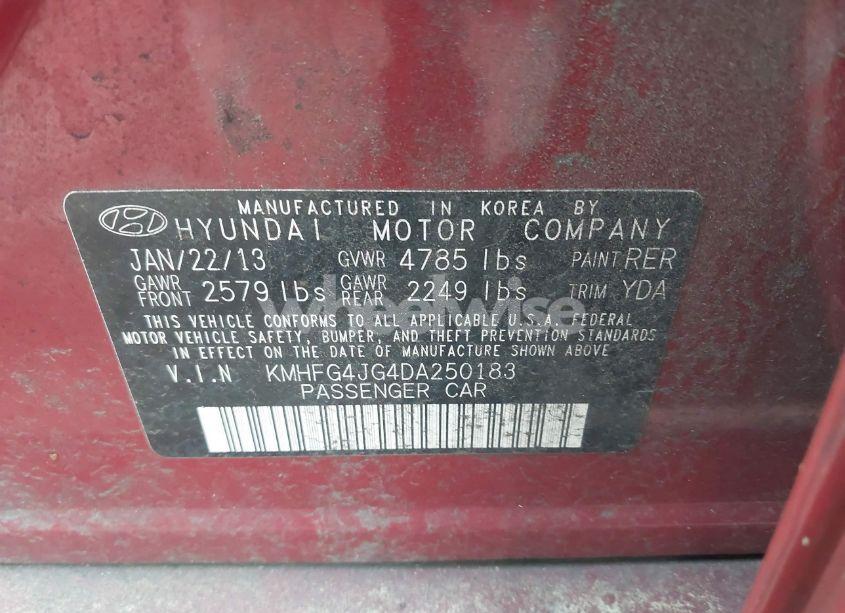 Photo 9 of 2013 Hyundai Azera (VIN KMHFG4JG4DA250183)