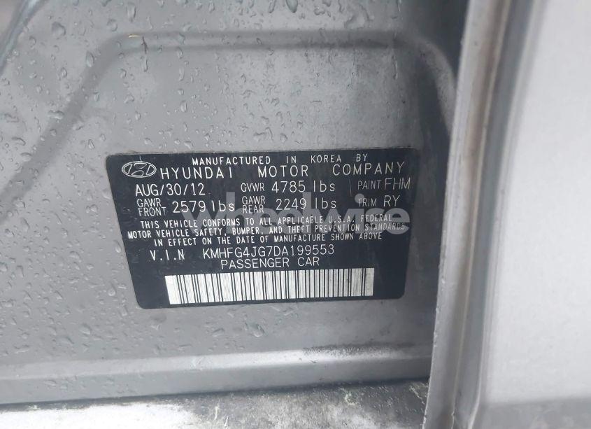 Photo 9 of 2013 Hyundai Azera (VIN KMHFG4JG7DA199553)